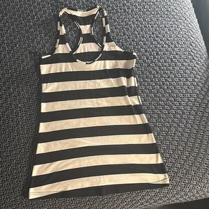 Lululemon Athletica Black and White Fitted racer back Tank Top